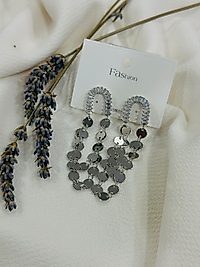 Gümüş renk zirkon taş su yolu küpe