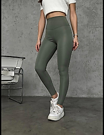 Kadın Sıkılaştırıcı Toparlayıcı Şardonlu Yüksek Bel Cepsiz Oys Tayt Mint Yeşili